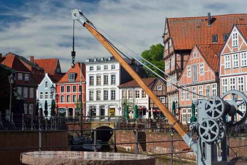 Alter Stader Hafen (Fischmarkt) im Sommer