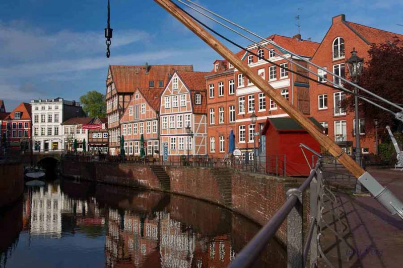Alter Stader Hafen (Fischmarkt) im Sommer