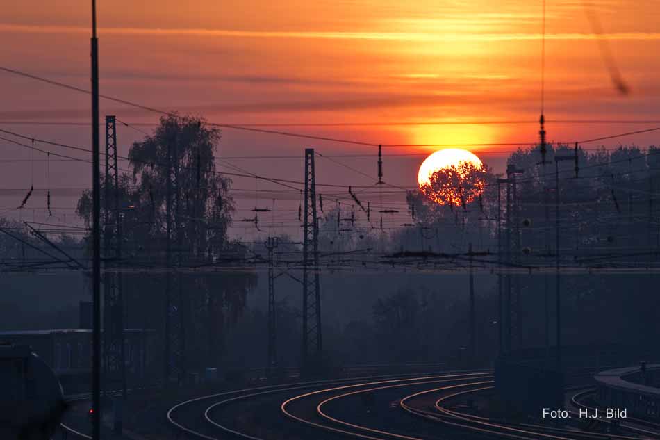 Morgenroete und Sonnenaufgang